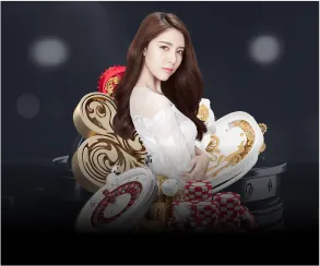 Hình ảnh bàn chơi casino trực tuyến với dealer xinh đẹp, đại diện cho giải trí trực tiếp trên you88 ios.